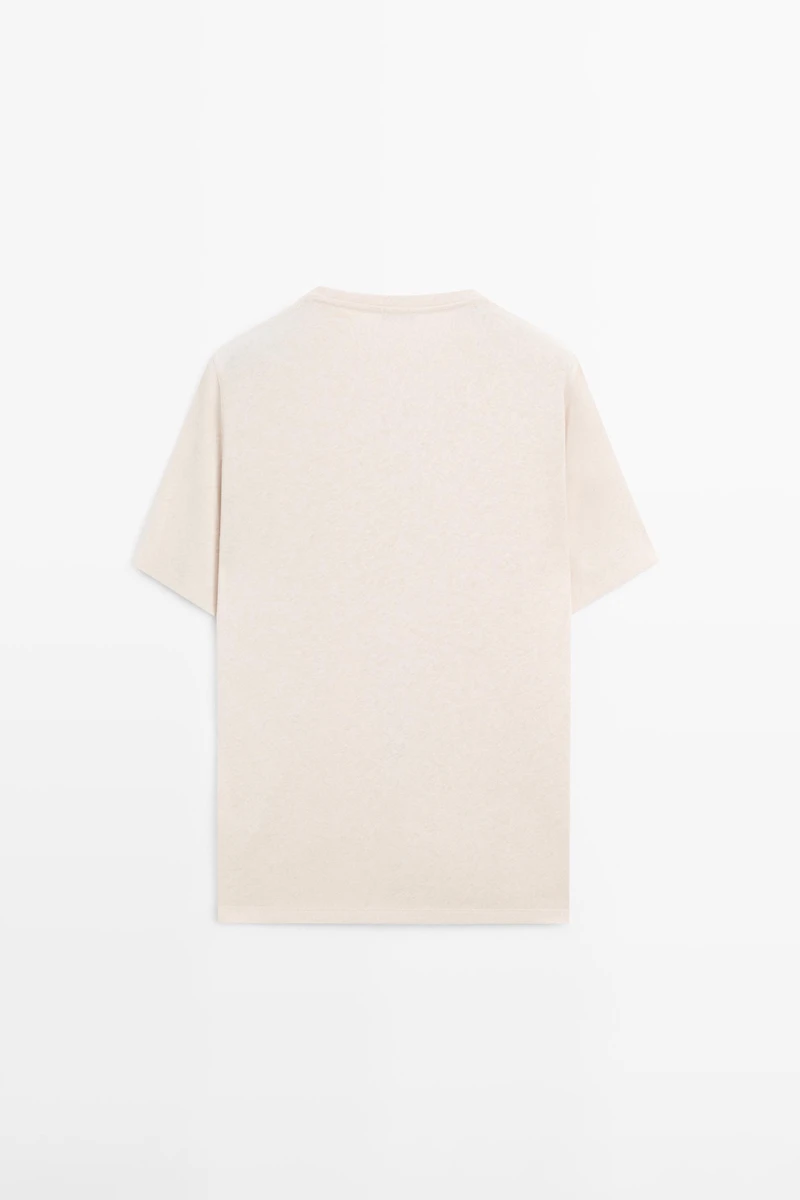 Short sleeve linen and cotton T-shirt