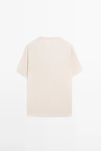 Short sleeve linen and cotton T-shirt