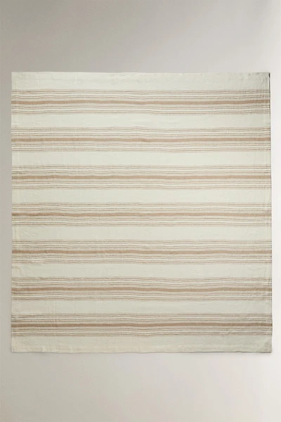 EXTRA-LARGE STRIPED LINEN BLANKET
