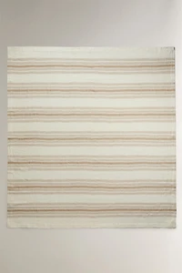 EXTRA-LARGE STRIPED LINEN BLANKET