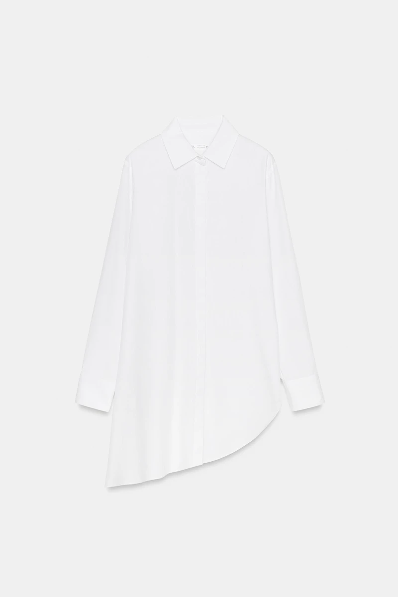 ZW COLLECTION ASYMMETRIC POPLIN SHIRT
