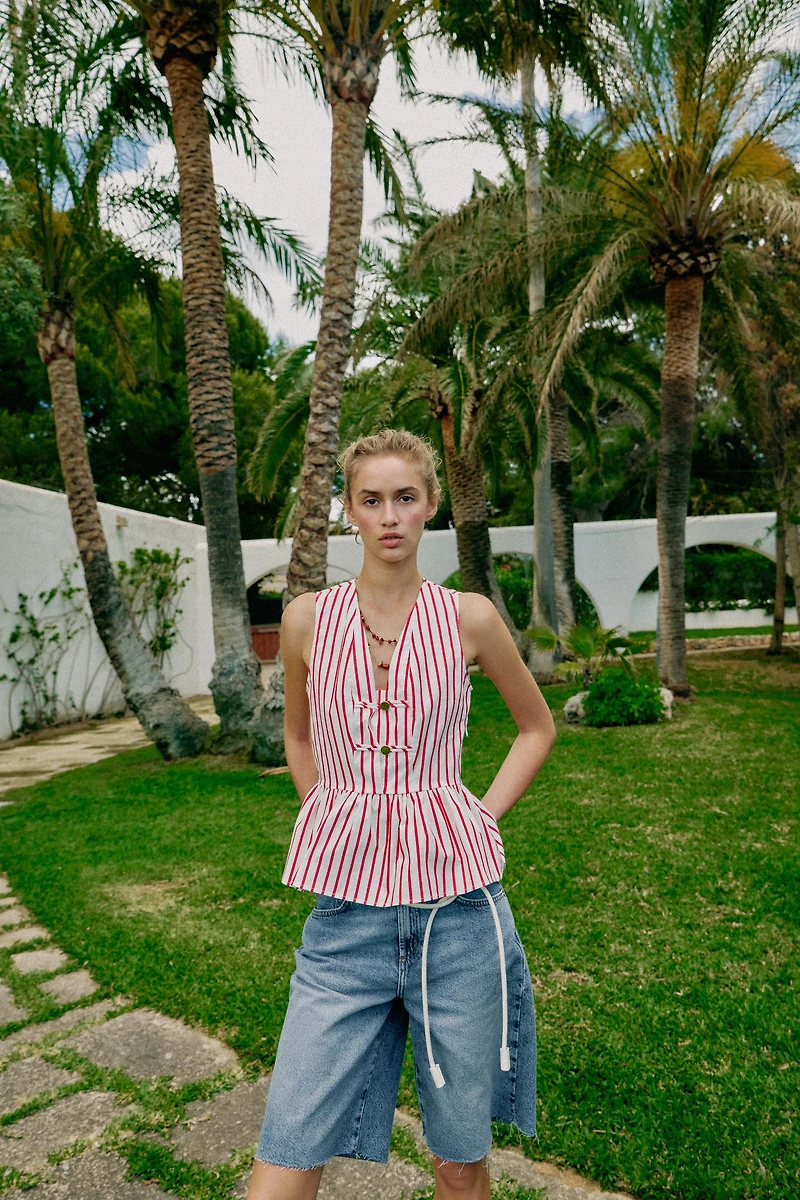 STRIPED FIREMAN CLASP TOP
