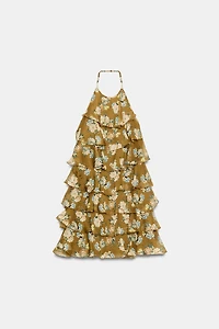 ROBE À VOLANTS ET FLEURS