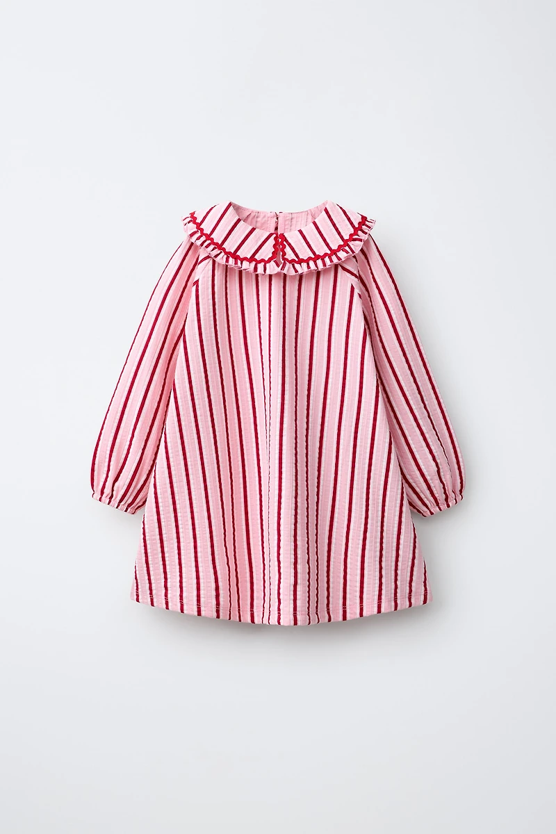 STRIPED PETER PAN COLLAR DRESS