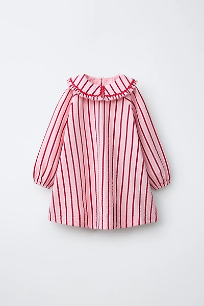 STRIPED PETER PAN COLLAR DRESS