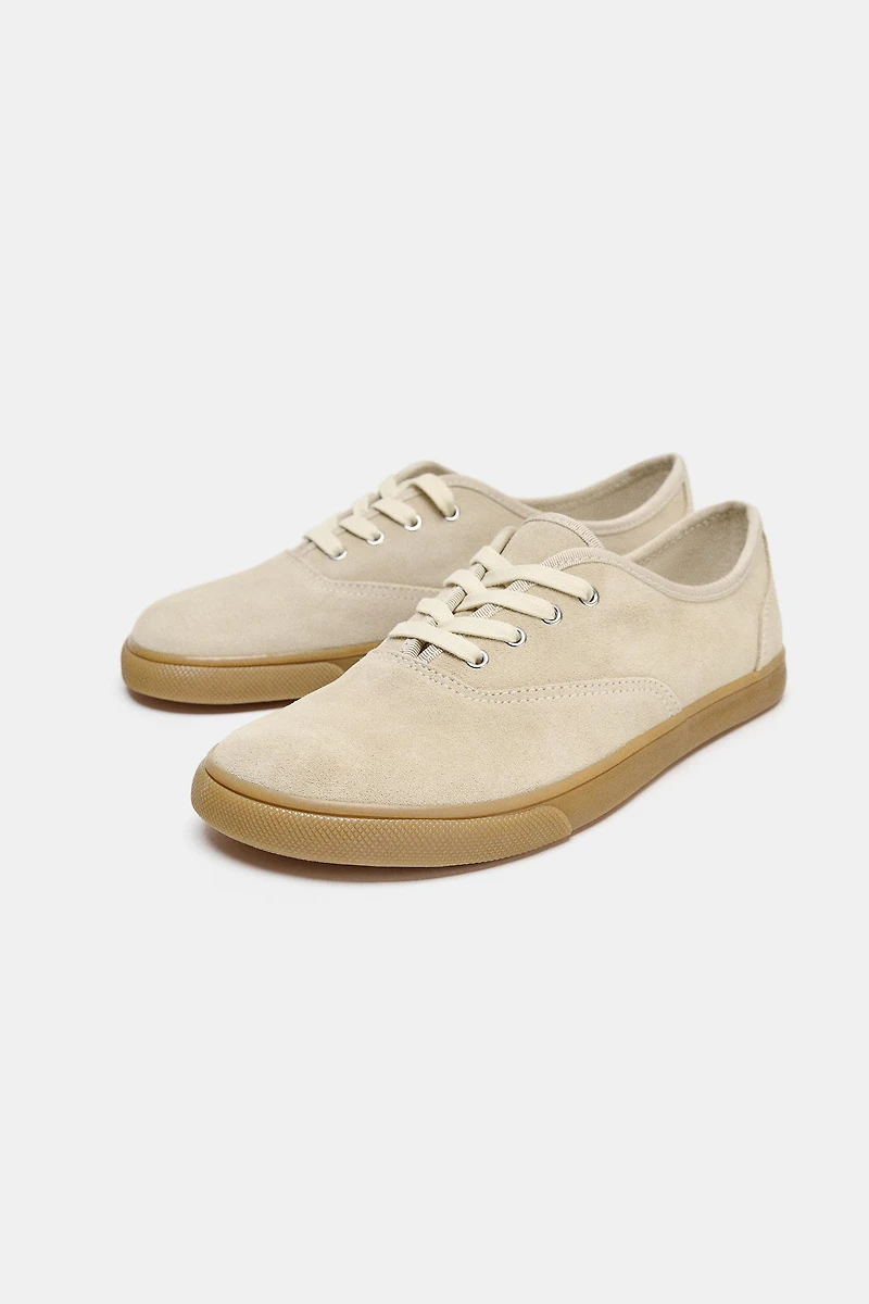 BAREFOOT SPLIT LEATHER SNEAKERS