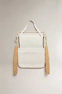 FOLDING BEACH CHAIR WITH WOODEN ARMRESTS