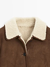 Short leather jacket with lambskin