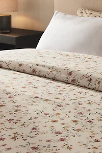 FLORAL COTTON PERCALE DUVET COVER (200 THREAD COUNT)
