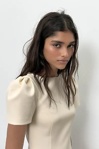 SHORT PLEATED POCKET DRESS