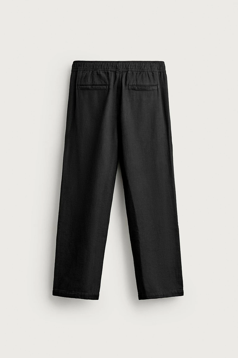 RELAXED FIT TEXTURED PANTS