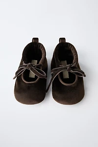 VELVET BOW BALLET FLATS