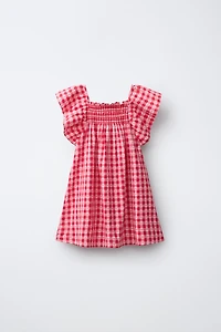 PLAID AND HEART PRINT DRESS