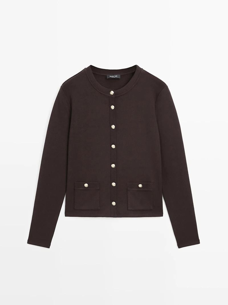 Cardigan with gold buttons