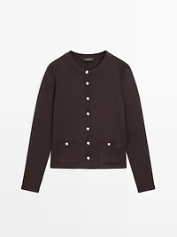 Cardigan with gold buttons