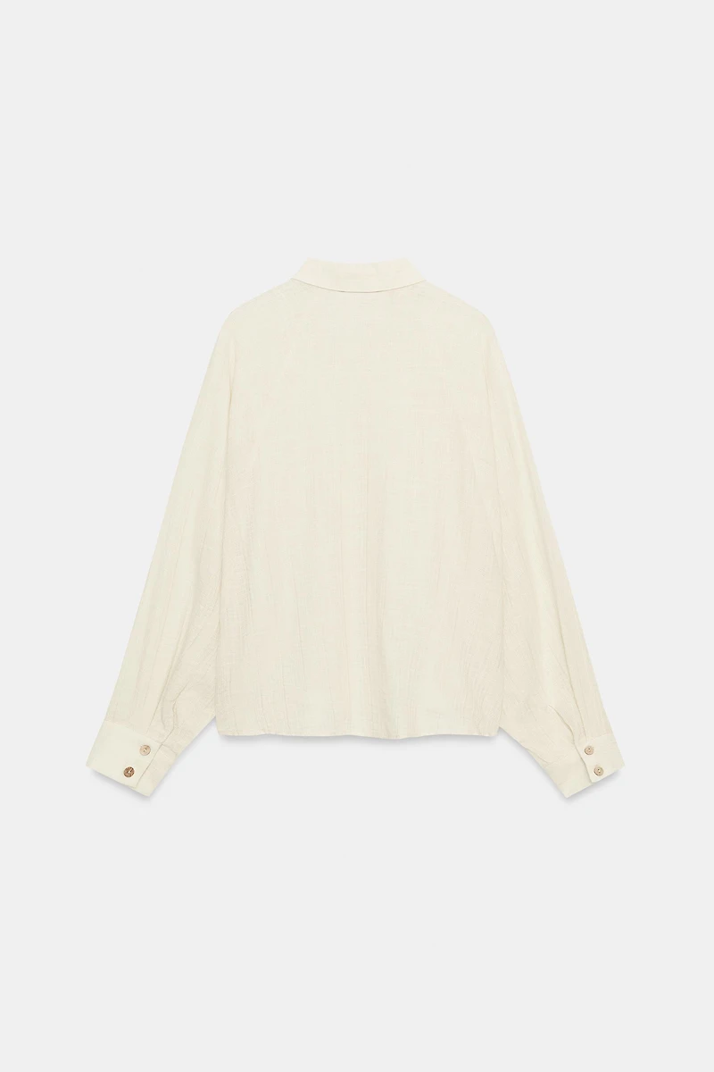 METALLIC THREAD CAPE SHIRT