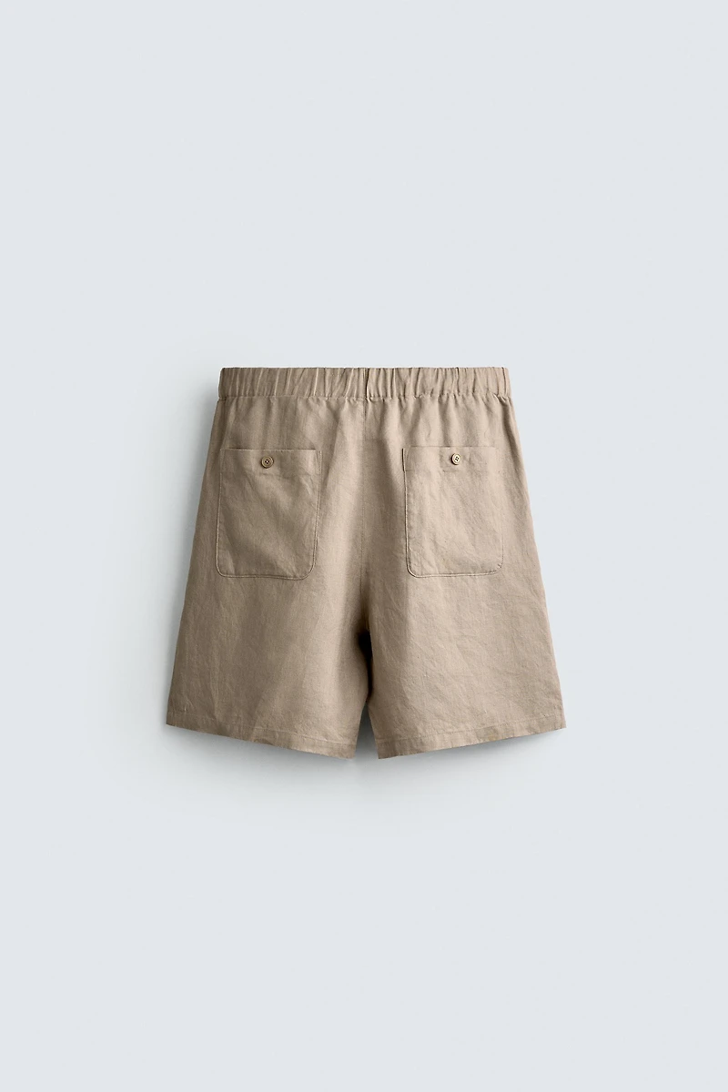 BERMUDA RELAXED FIT 100% LIN