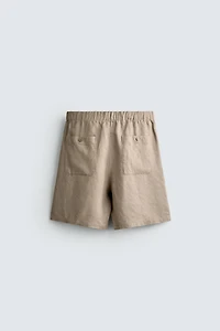 BERMUDA RELAXED FIT 100% LIN