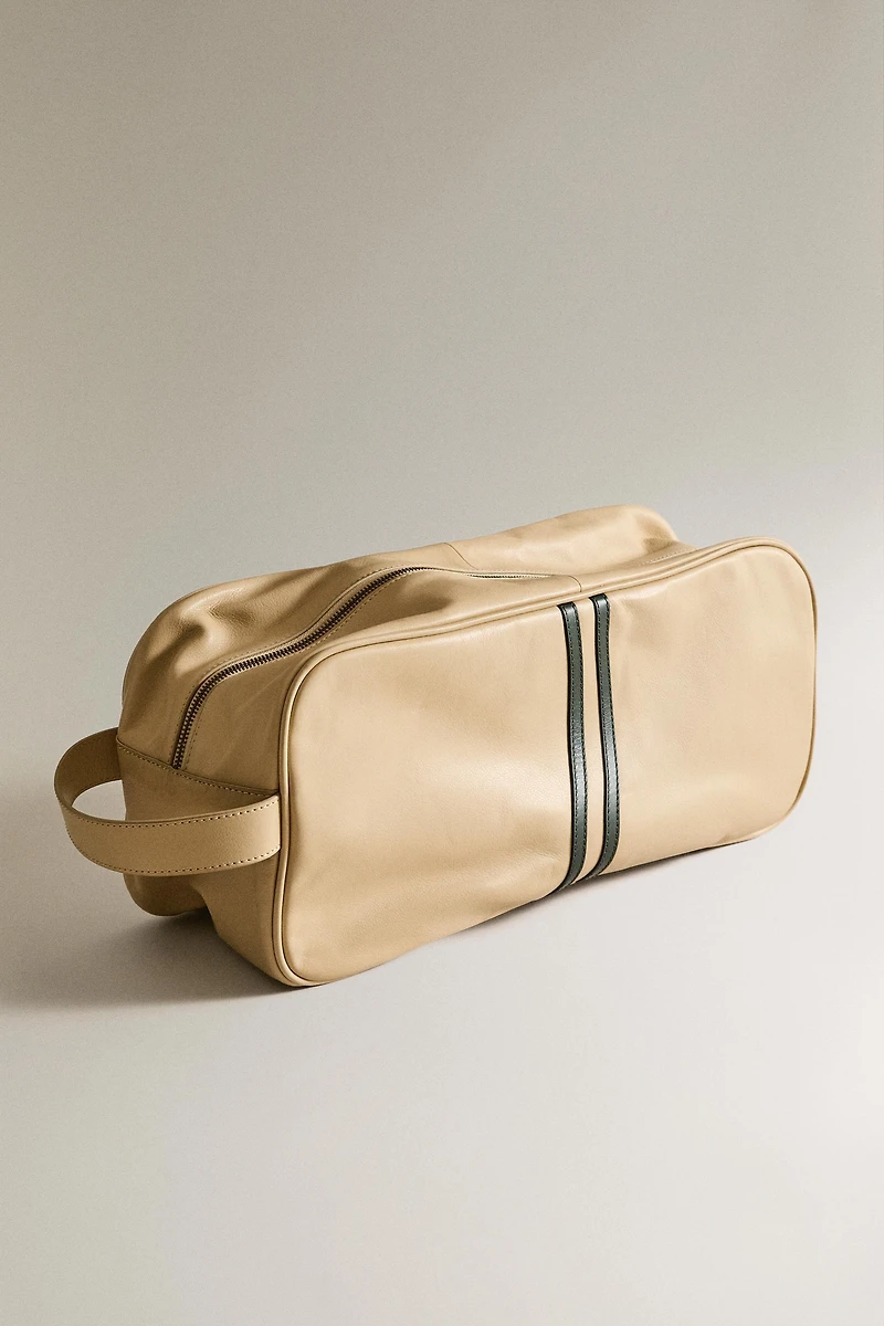 LEATHER SHOE BAG