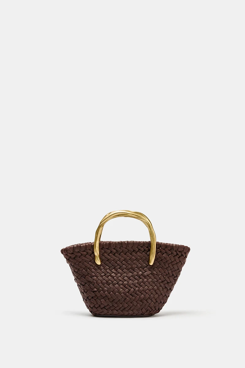 MINI BUCKET BAG WITH METAL HANDLE DETAIL