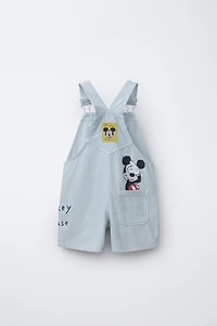 MICKEY MOUSE © DISNEY STRIPED CANVAS SHORT OVERALLS