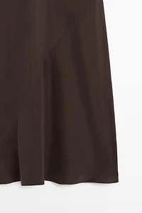 Draped neckline long dress