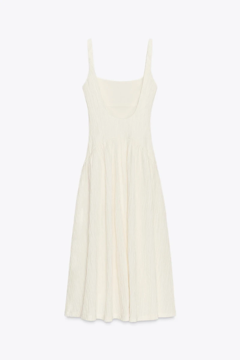 TEXTURED STRAPPY DRESS