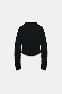 COTTON MODAL RUCHED T-SHIRT