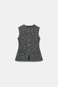 STRUCTURED BUTTON VEST TOP