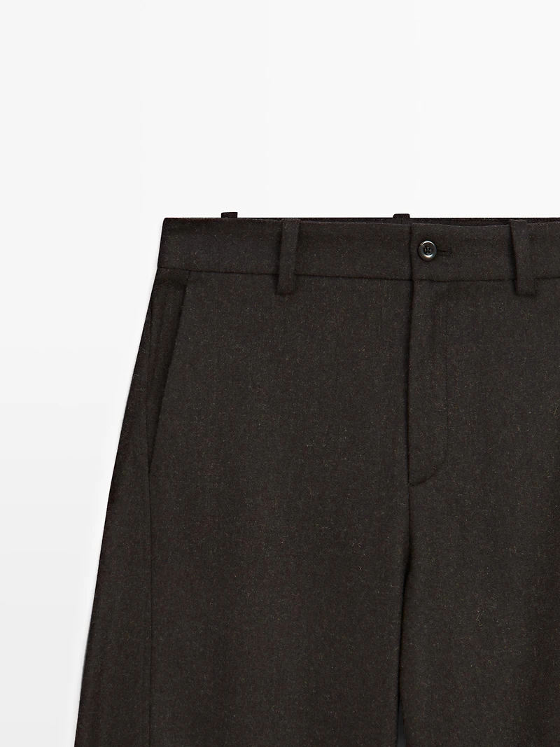 Pantalon en flanelle de laine mélangée