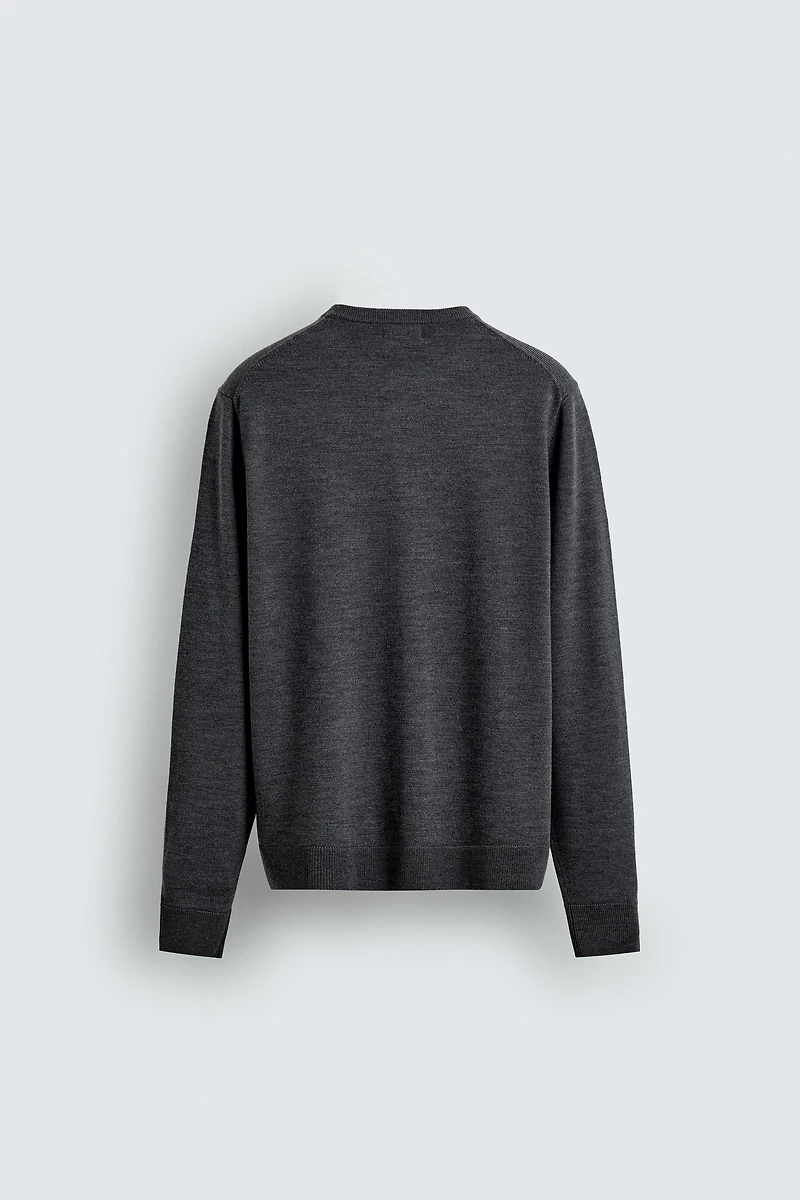 WOOL BLEND REGULAR FIT CARDIGAN