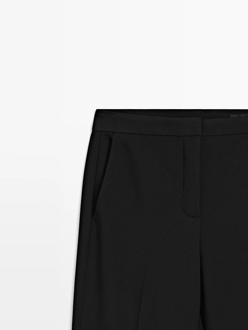 Pantalon cigarette en crêpe