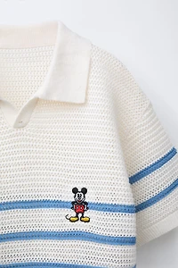 MICKEY MOUSE © DISNEY KNIT COTTON LINEN POLO SHIRT