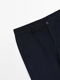 Slim-fit micro-textured trousers