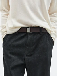 Nappa leather belt with buckle loop - LIMITED