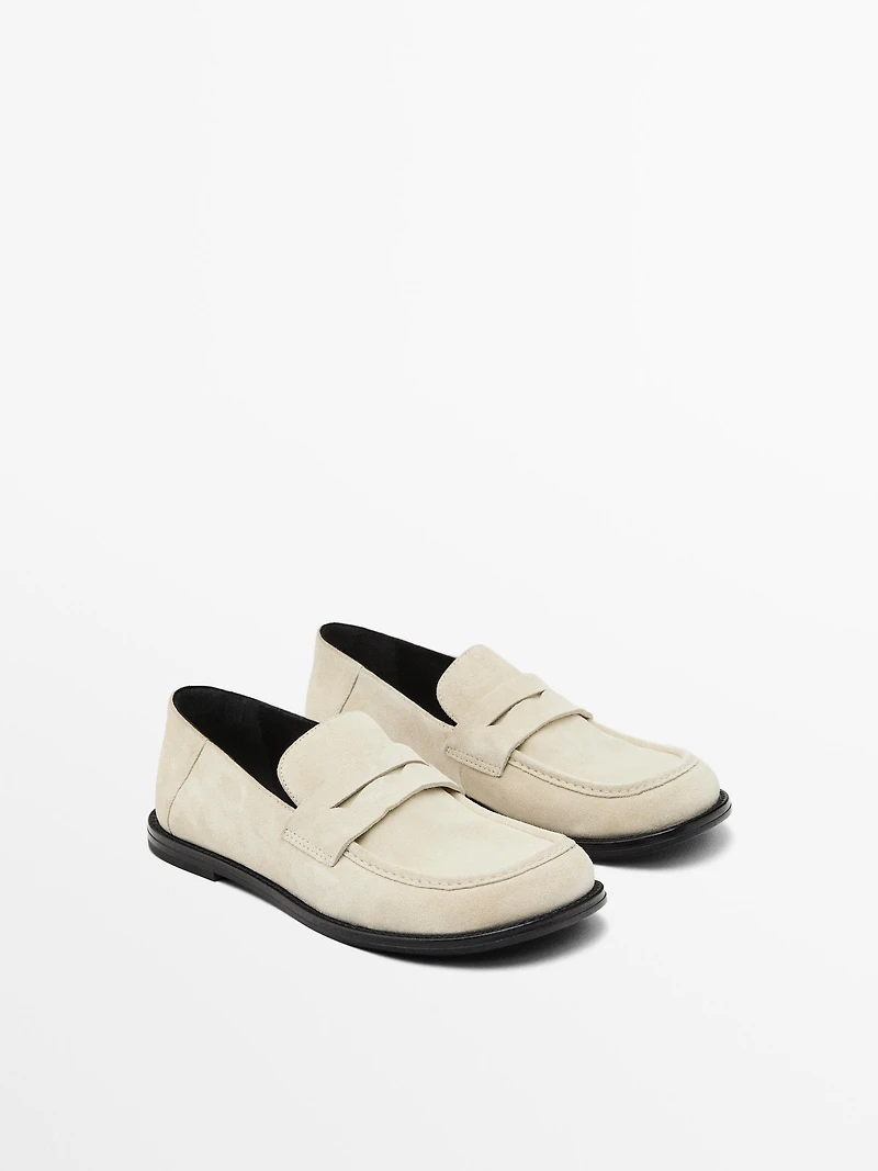 Split leather loafers