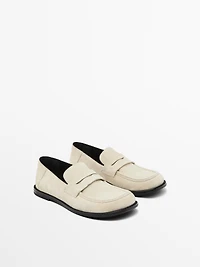 Split leather loafers