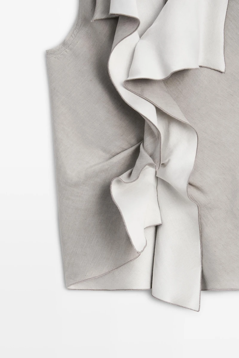 STUDIO Ruffle-detail flowing top