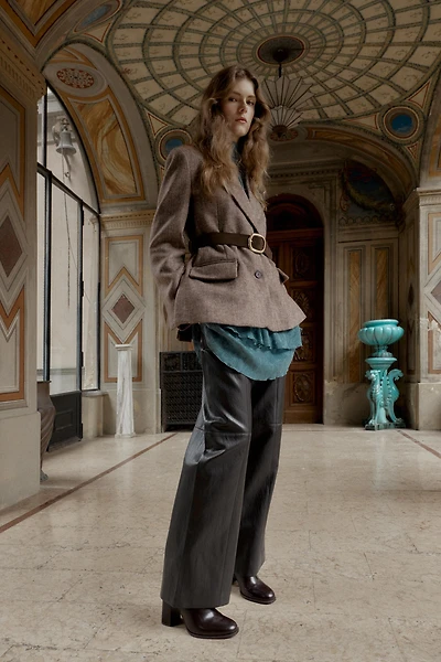 VESTE À CHEVRONS AVEC CEINTURE