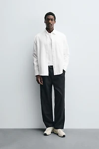 RELAXED FIT PLEATED PANTS