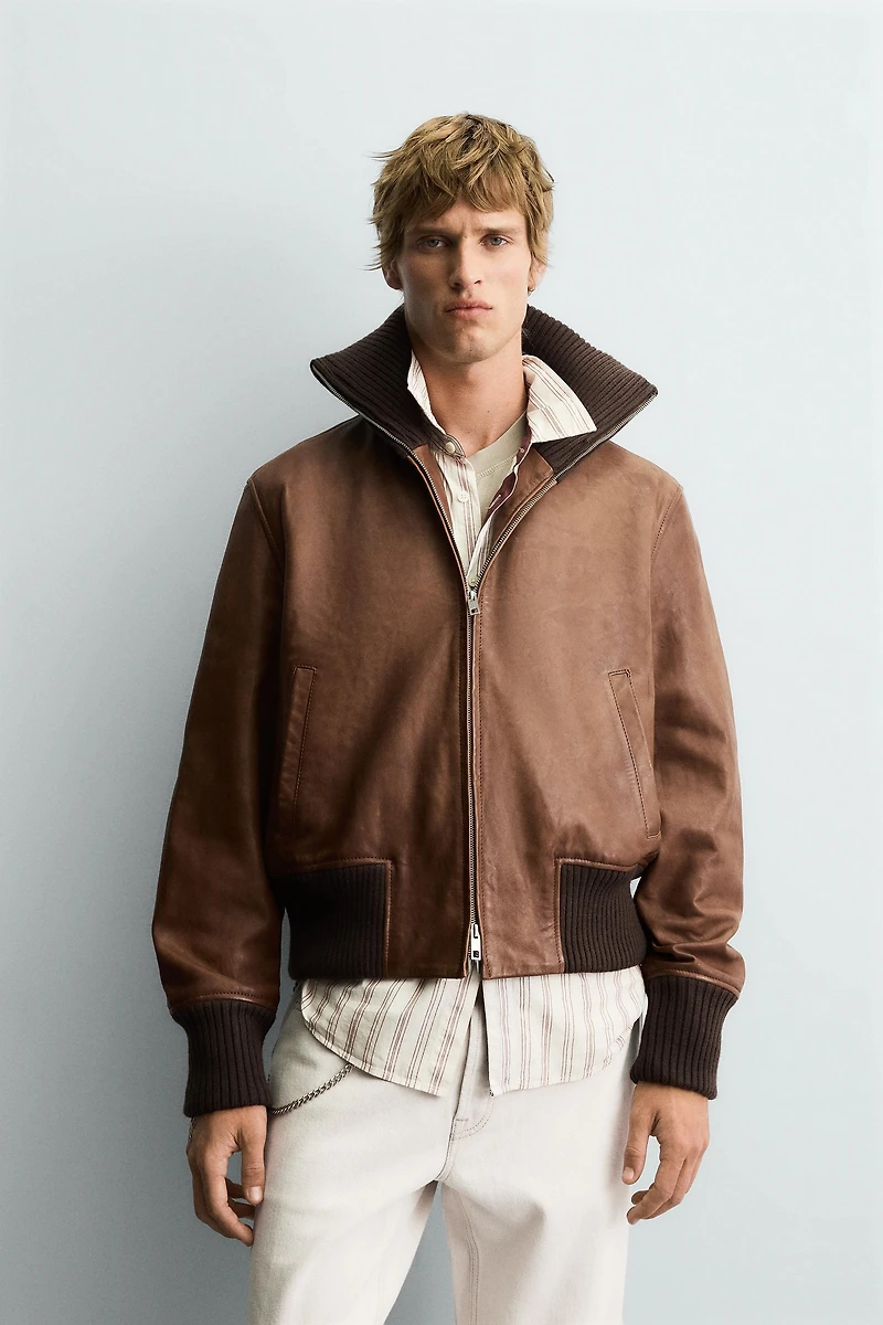 REGULAR FIT LEATHER JACKET
