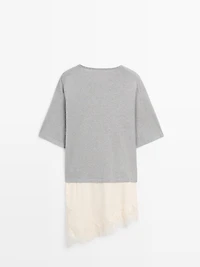 Pull combiné à dentelle