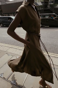 BELTED MIDI DRESS