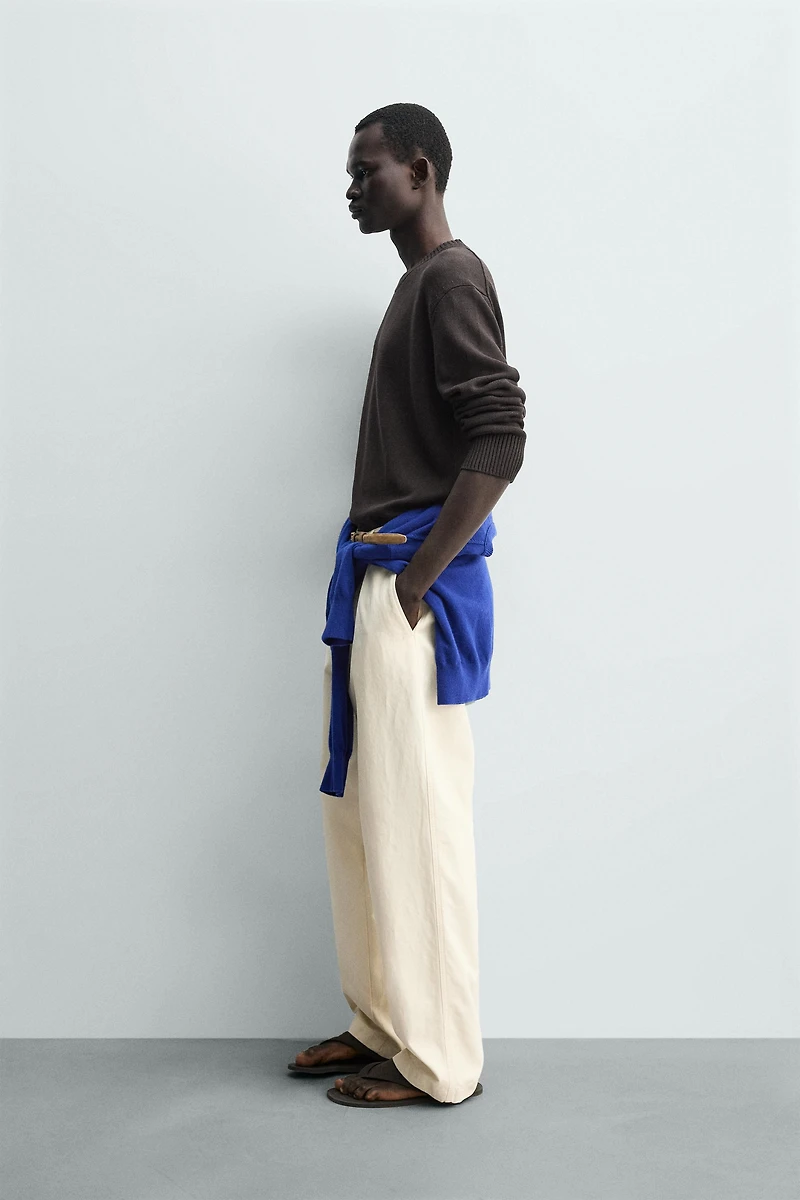 REGULAR FIT COTTON-LINEN JUMPER