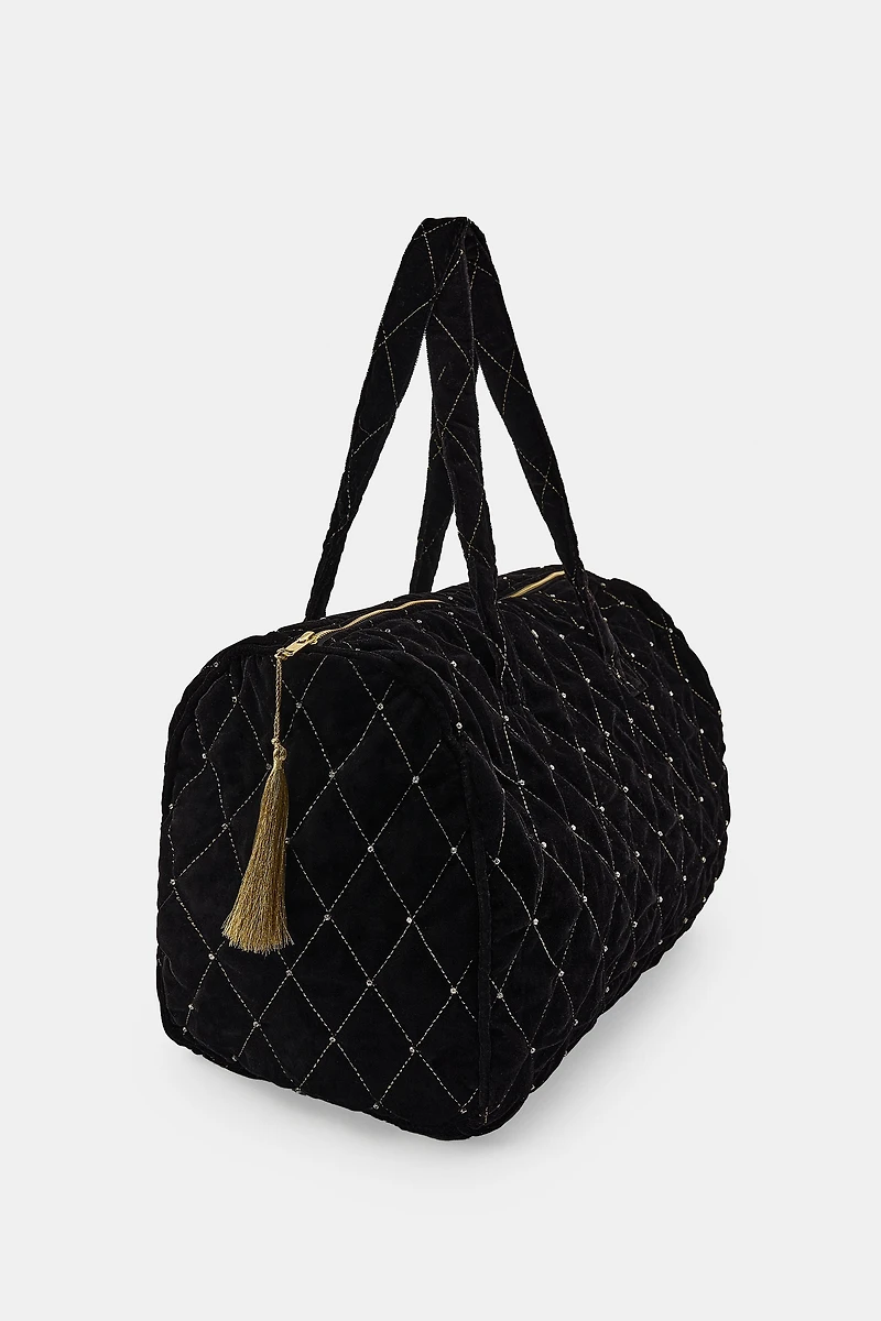 SHINY QUILTED VELVET BAG