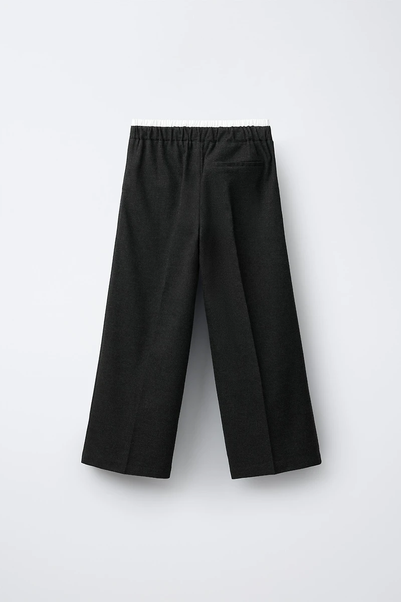 PANTS WITH CONTRASTING DOUBLE WAISTBAND