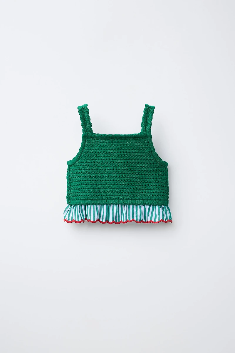 TOP EN CROCHET CASA LAWA X ZARA KIDS