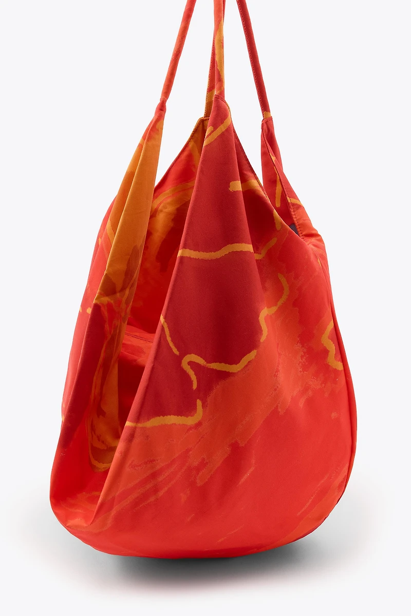 FLORAL PRINT COTTON MAXI BAG