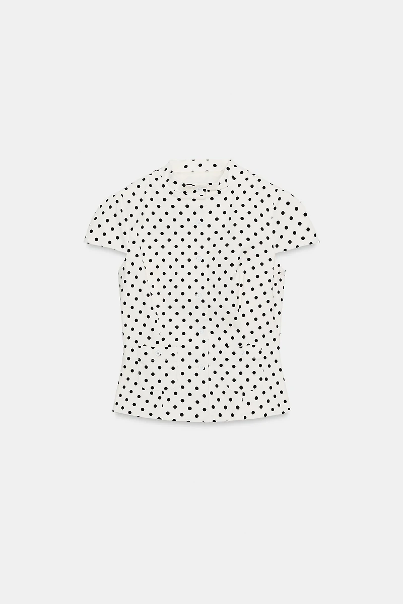 POLKA DOT POPLIN POCKET TOP