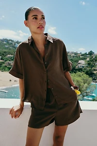 FLOWY SHORT SLEEVE SHIRT